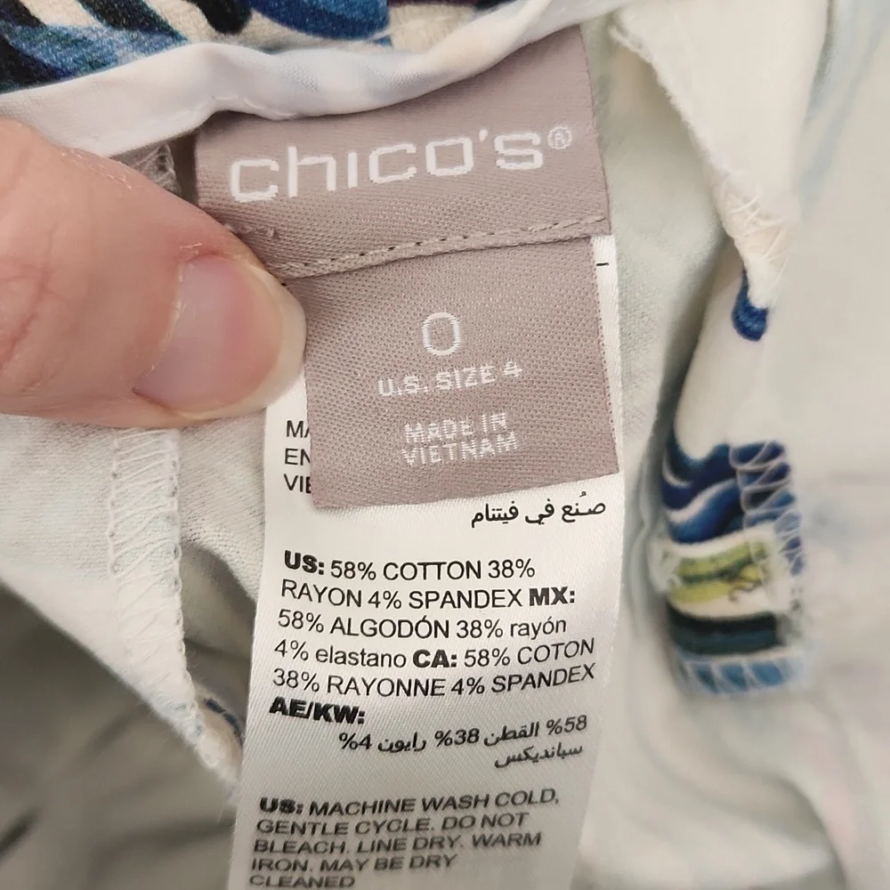 Chicos Tropical Palm Capri Pants 0 (US 4) - Picture 4 of 4